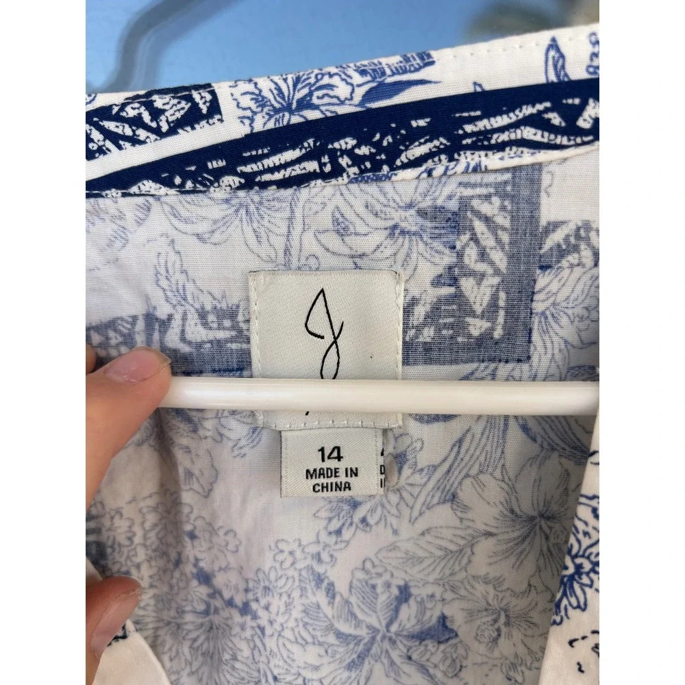 Joie Tropical Toile Patchwork Button Front Tiered Mini Dress 14